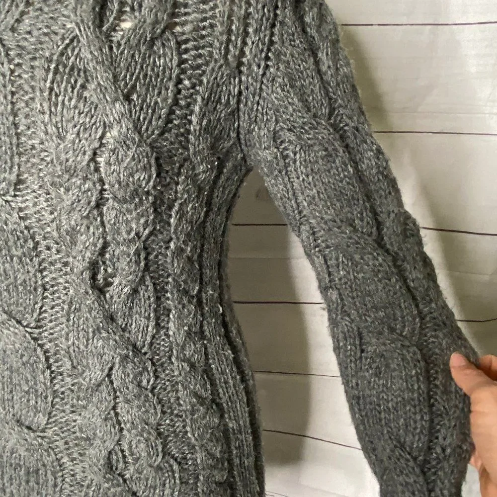 Zara knit chunky sweater dress small grey - Picture 2 of 5